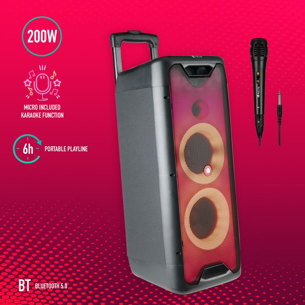 COLUNA NGS BLUETOOTH 200W WILDRAVE1 