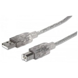 CABO USB 2.0 3 MT A/B MANHT SILV