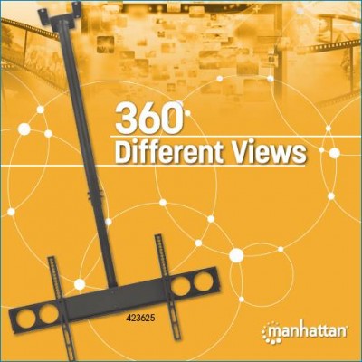 SUPORTE TV MANHT. 37" a 70" máx.50Kg ajustável, TETO, 360º